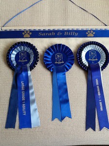 Rosette holder dog agility competition dog show event 